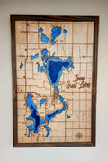 Contour Map Iowa Great Lakes Depth Map of Dickinson County With Loon Lake Chain, Jackson County Minnesota