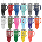 Polar Camel 40 oz. Coral Travel Mug with Handle, Straw Included