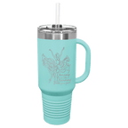 Polar Camel 40 oz. Coral Travel Mug with Handle, Straw Included