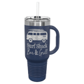 Polar Camel 40 oz. Coral Travel Mug with Handle, Straw Included