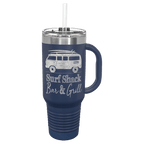 Polar Camel 40 oz. Coral Travel Mug with Handle, Straw Included