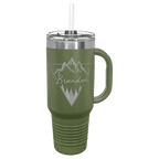 Polar Camel 40 oz. Coral Travel Mug with Handle, Straw Included