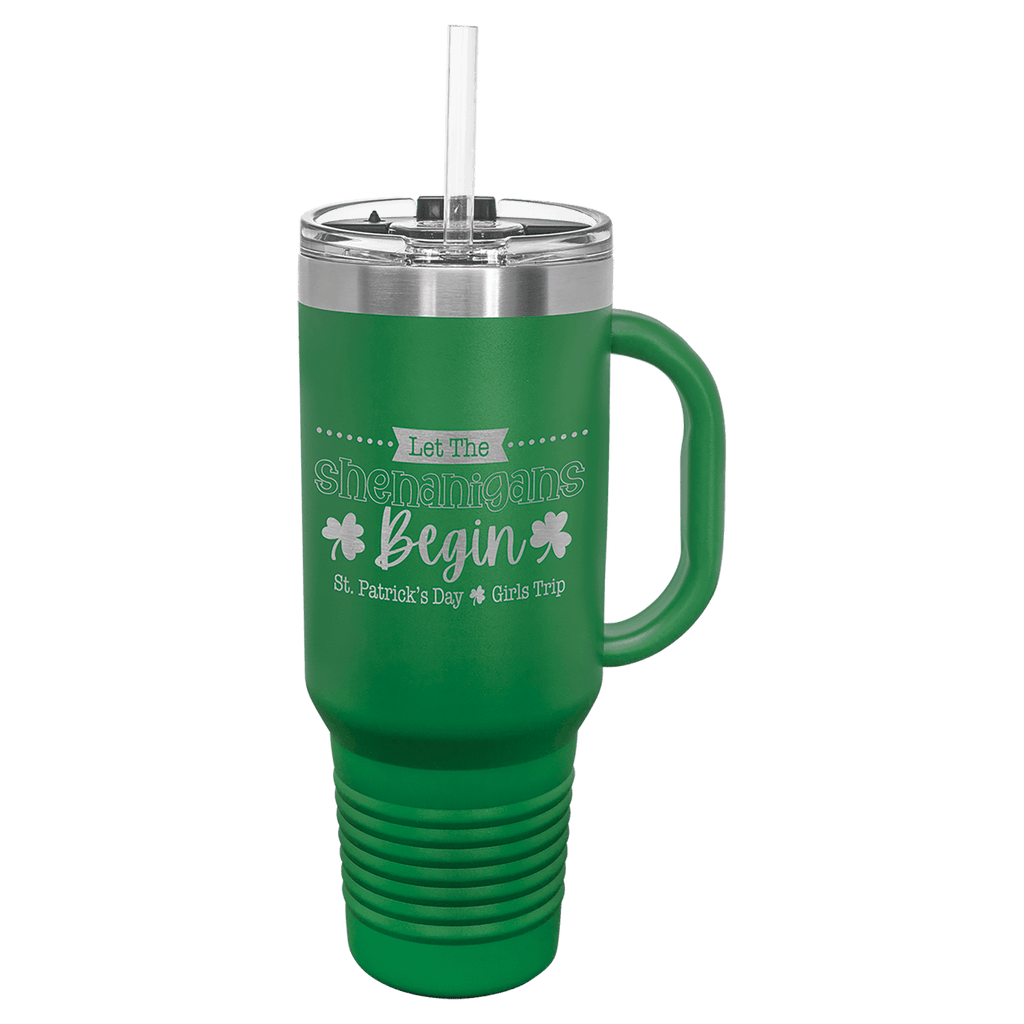 Polar Camel 40 oz. Coral Travel Mug with Handle, Straw Included