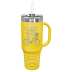Polar Camel 40 oz. Coral Travel Mug with Handle, Straw Included