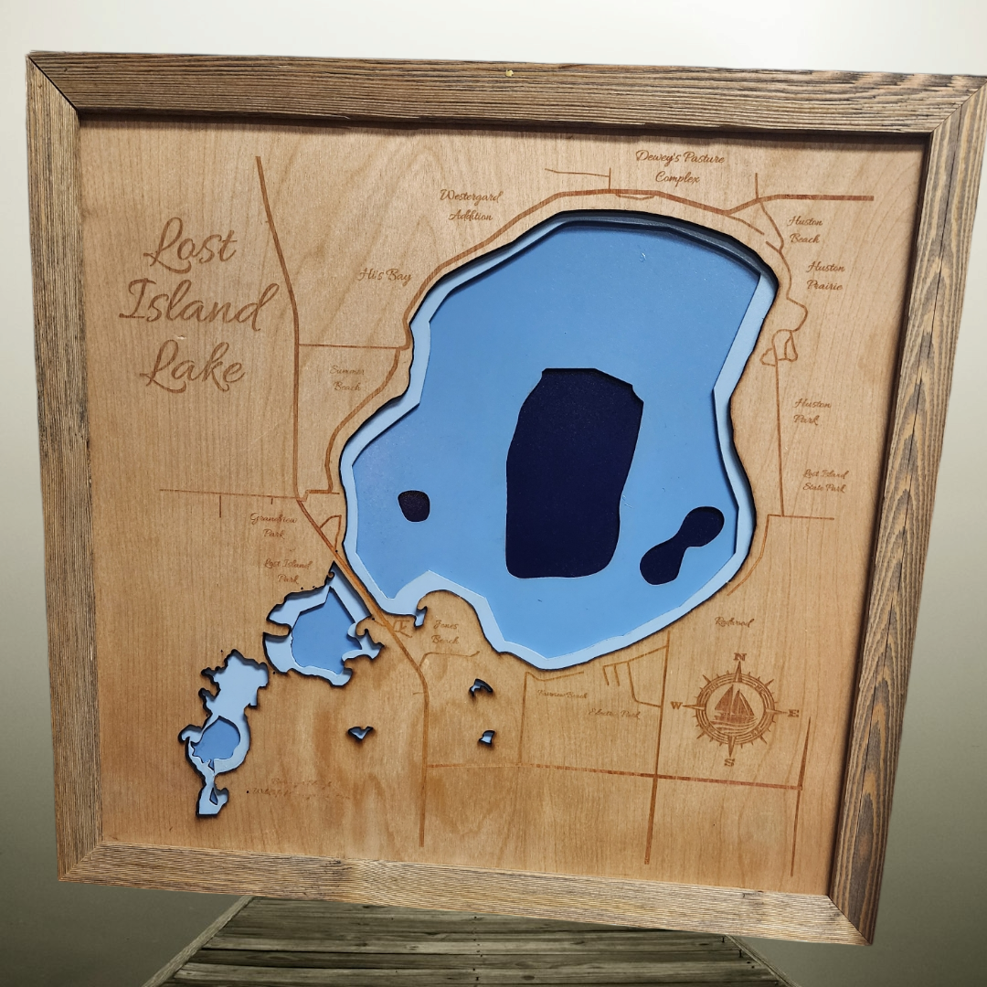 Bathymetric Lake Map of Lost Island Lake- Ruthevan, Iowa oops!