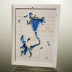Okoboji Iowa Great Lakes Contour Bathymetric Depth Map Natural Wood Big Spirit Lake Iowa Map of Dickinson County