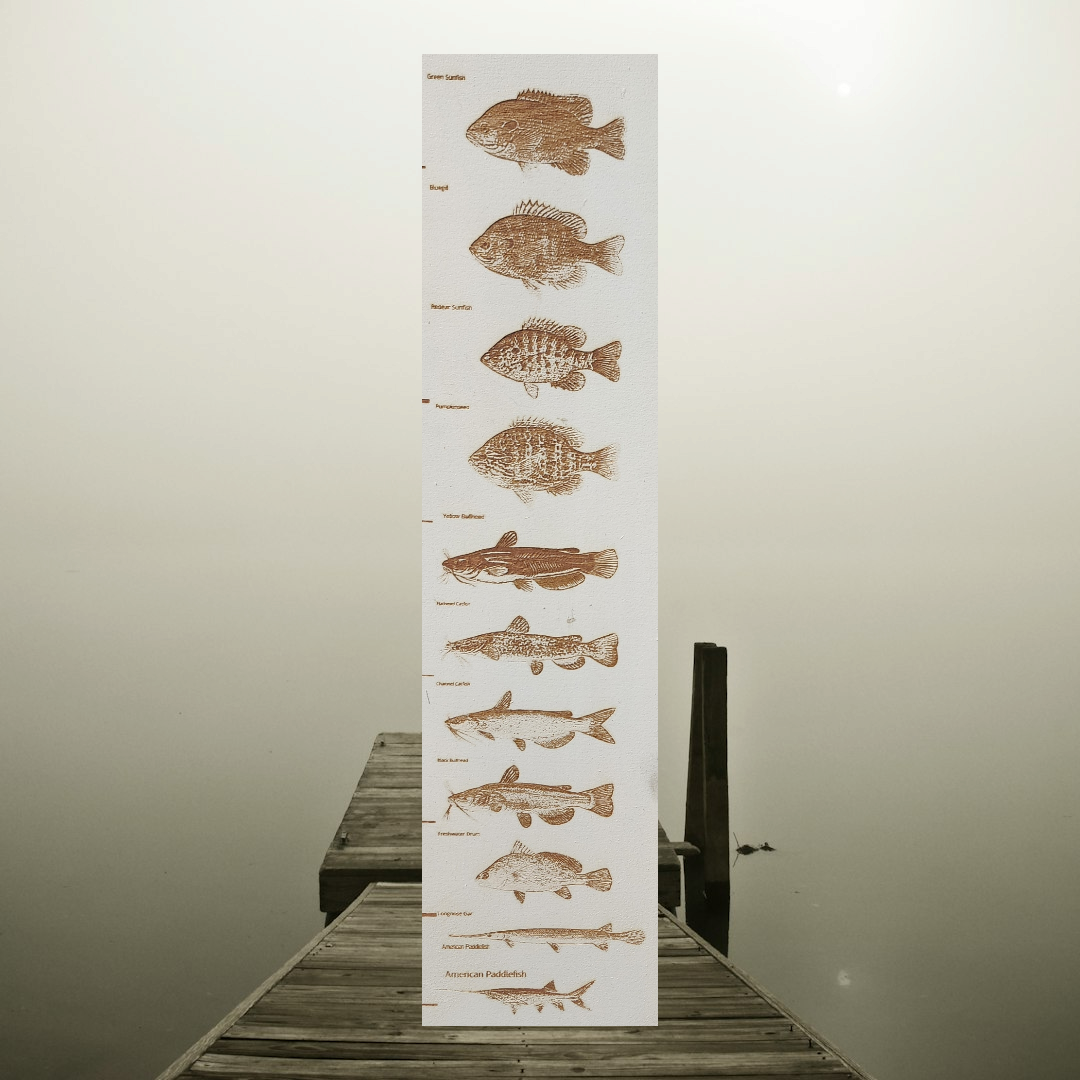 Okoboji Iowa Great Lakes Bathymetric Lake Map With All Sporting Fish Small