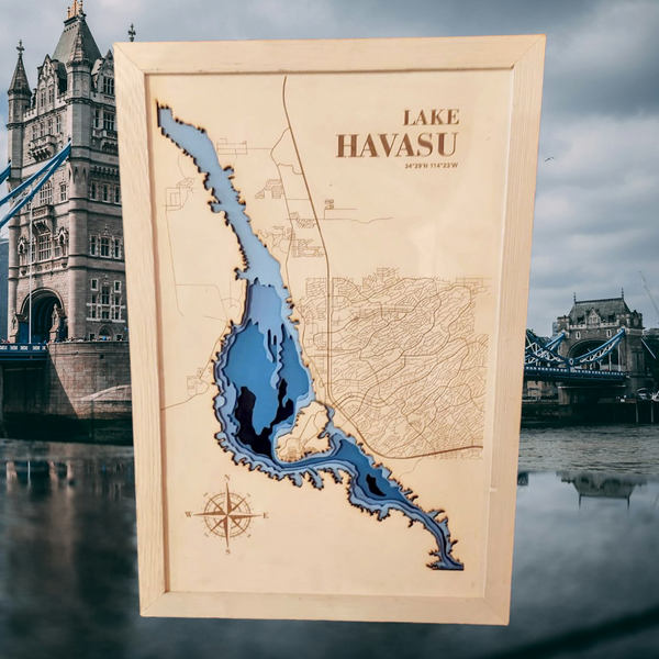 Explore Lake Havasu: Handcrafted Bathymetric Map