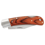 Bison River 4" Wood Folding Knife with Leather Sheath