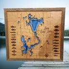 Okoboji Iowa Great Lakes Contour Bathymetric Map Complete With All Sporting Fish- Large