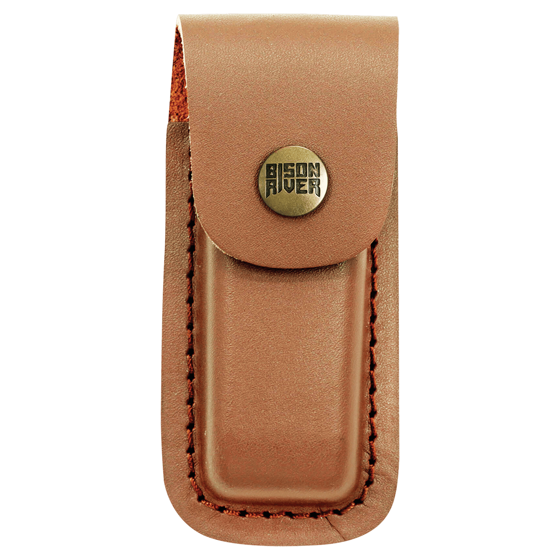 Bison River 4" Wood Folding Knife with Leather Sheath