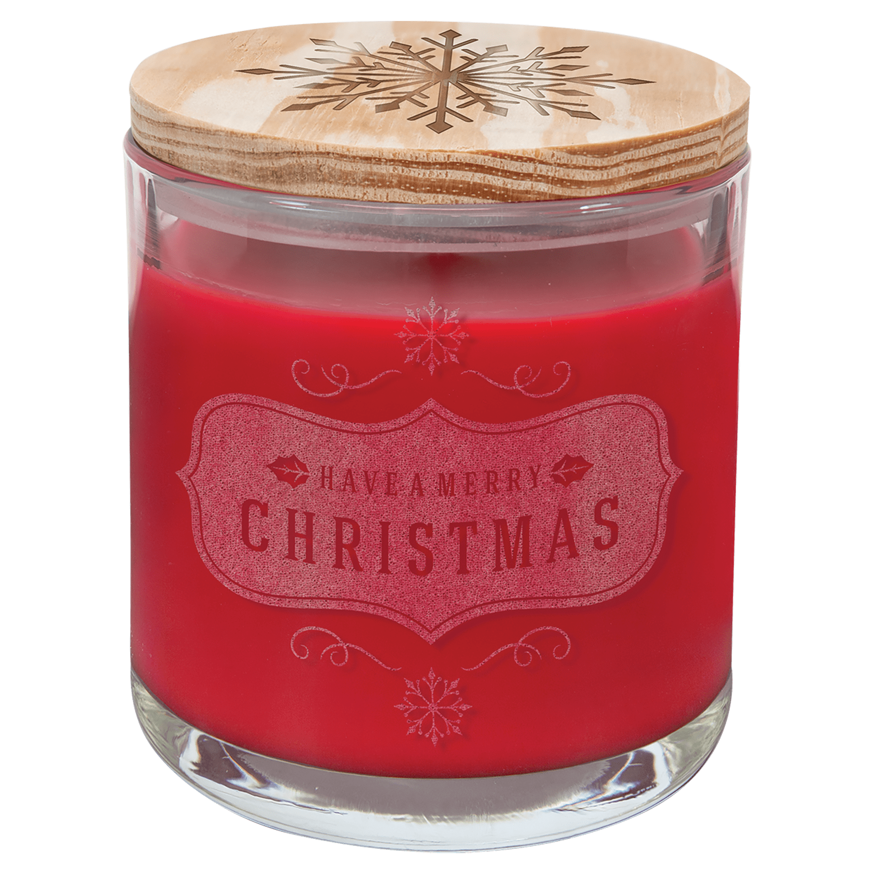 14 oz. Peppermint Twist Candle in a Glass Holder with Wood Lid