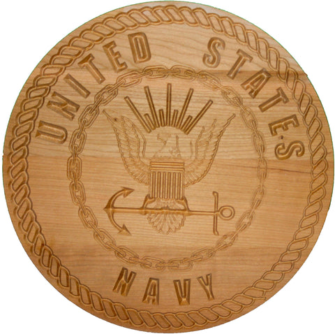 Carved Navy Shield- Unfinished