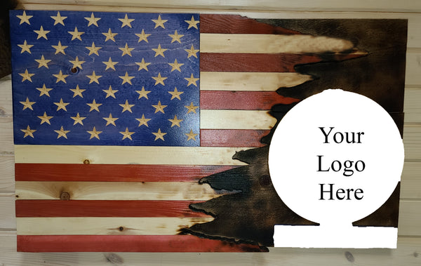 Colored/Tattered, American Flag Wall Piece