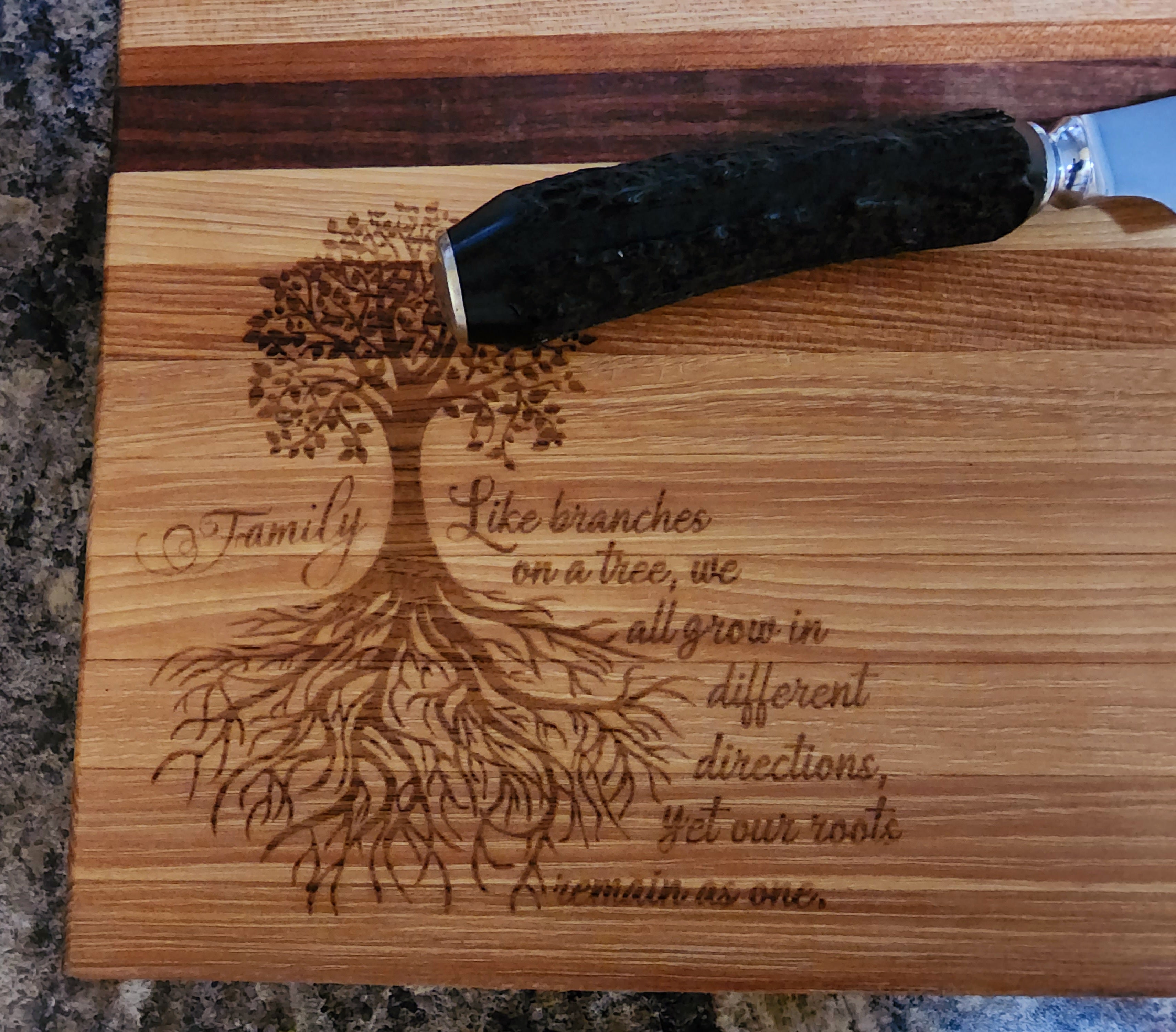 Family Tree Laser Engraved Cutting Board