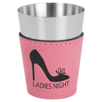 2 oz. Laserable Leatherette & Stainless Steel Shot Glass