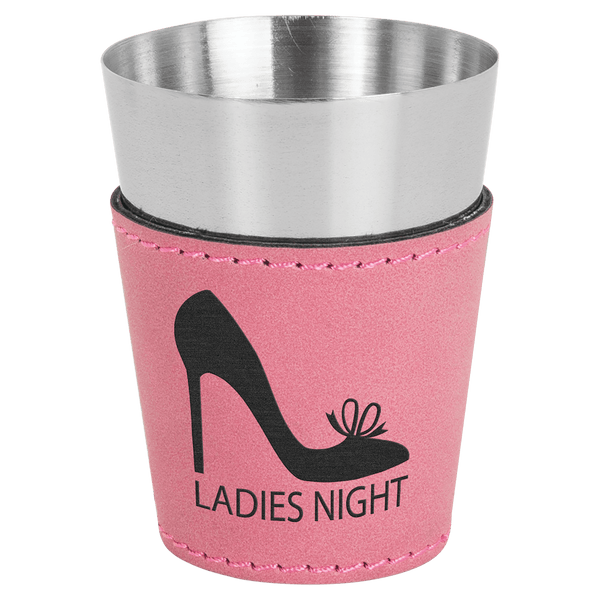2 oz. Laserable Leatherette & Stainless Steel Shot Glass