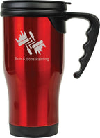 14 oz. Laserable Stainless Steel Travel Mug with Handle