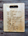 Personalized Recipe- 11 1/2" x 8 3/4" Maple Cutting Board