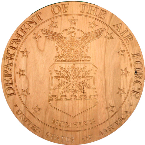 Carved Air Force Shield- Unfinished